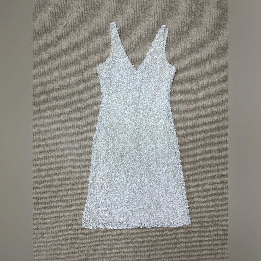 Parker white sequins dress
